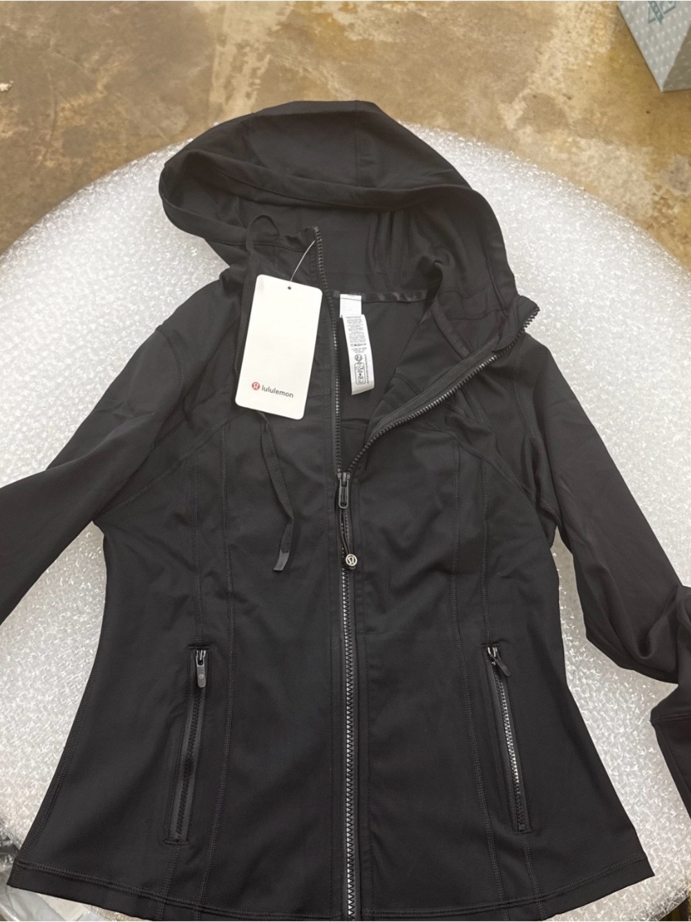 lululemon athletica Black Hooded Bomber Jacket